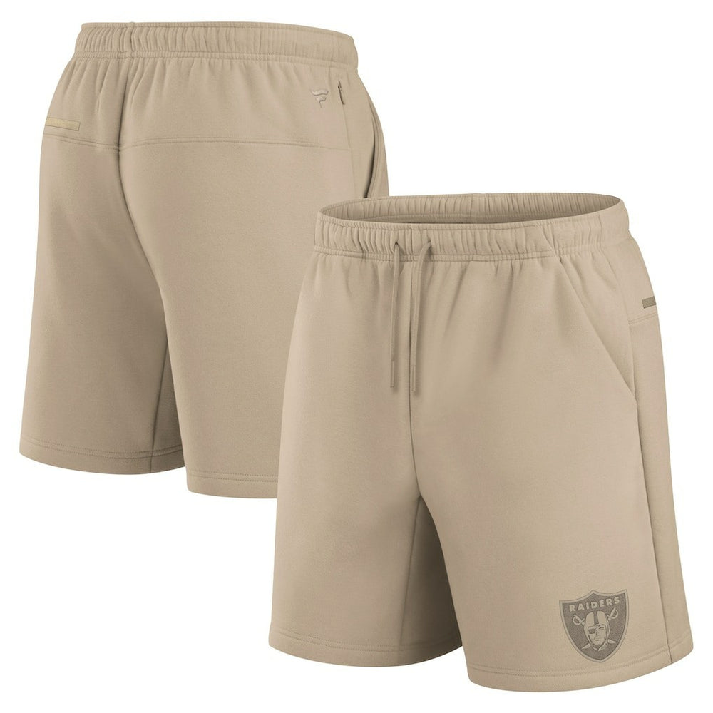 Las Vegas Raiders Unisex Elements Super Soft Fleece Shorts Khaki