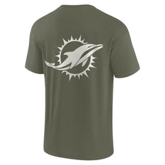 Miami Dolphins Unisex Elements Super Soft Short Sleeve T-Shirt Olive