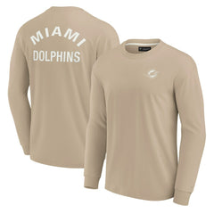 Miami Dolphins Unisex Elements Super Soft Long Sleeve T-Shirt Khaki