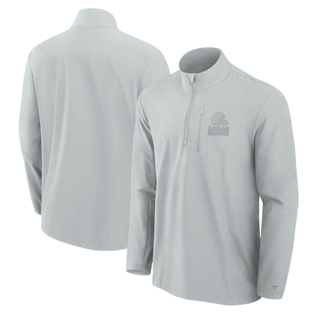 Cleveland Browns Front Office Micro Tonal Quarter-Zip Pullover Gray