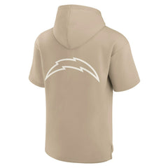 Los Angeles Chargers Unisex Elements Super Soft Fleece Short Sleeve Pullover Hoodie Khaki