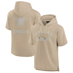 Dallas Cowboys Unisex Elements Super Soft Fleece Short Sleeve Pullover Hoodie Khaki
