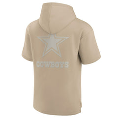 Dallas Cowboys Unisex Elements Super Soft Fleece Short Sleeve Pullover Hoodie Khaki