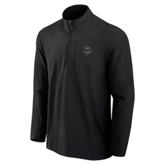 Minnesota Vikings Front Office Micro Tonal Quarter-Zip Pullover Black