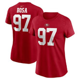 Nick Bosa San Francisco 49ers Women's Player Name & Number T-Shirt Scarlet