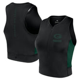 Green Bay Packers Women's Studio Fitted Gym Tank Top Black