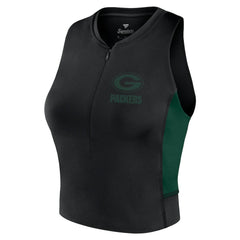 Green Bay Packers Women's Studio Fitted Gym Tank Top Black