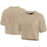 Buffalo Bills Women's Elements Super Soft Boxy Cropped T-Shirt Khaki