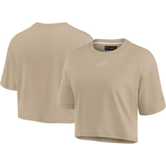 Buffalo Bills Women's Elements Super Soft Boxy Cropped T-Shirt Khaki