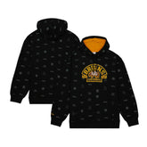 NHL Boston Bruins Mitchell & Ness 100th Anniversary Allover Print Pullover Hoodie - Black