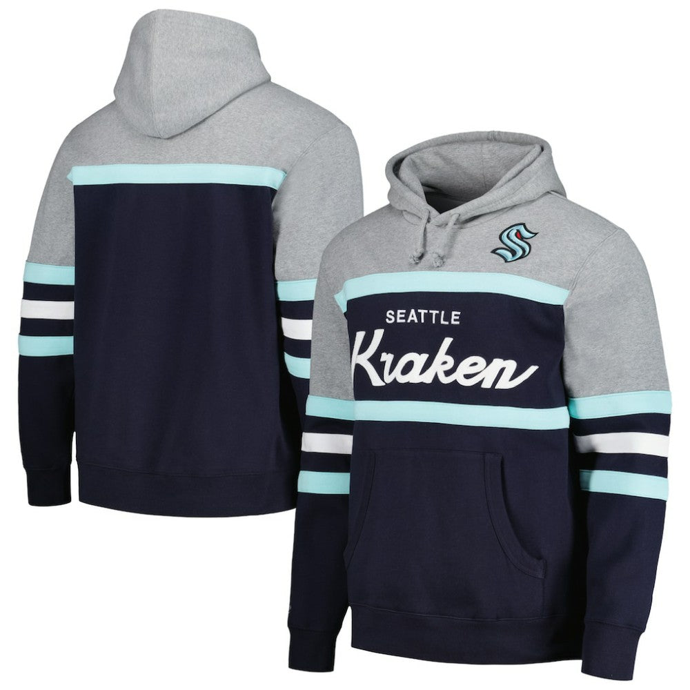 NHL Seattle Kraken Head Coach Pullover Hoodie - Deep Sea Blue/Gray