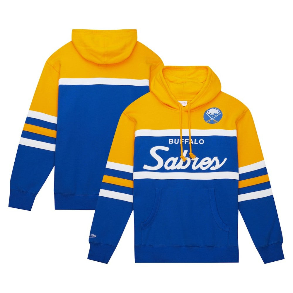 NHL Buffalo Sabres Mitchell & Ness Head Coach Pullover Hoodie - Royal/Gold