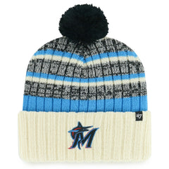 Miami Marlins '47 Tavern Cuffed Knit Hat with Pom - Natural Hats