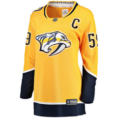 NHL Roman Josi Nashville Predators Fanatics Women's Home Breakaway Player Jersey - Gold