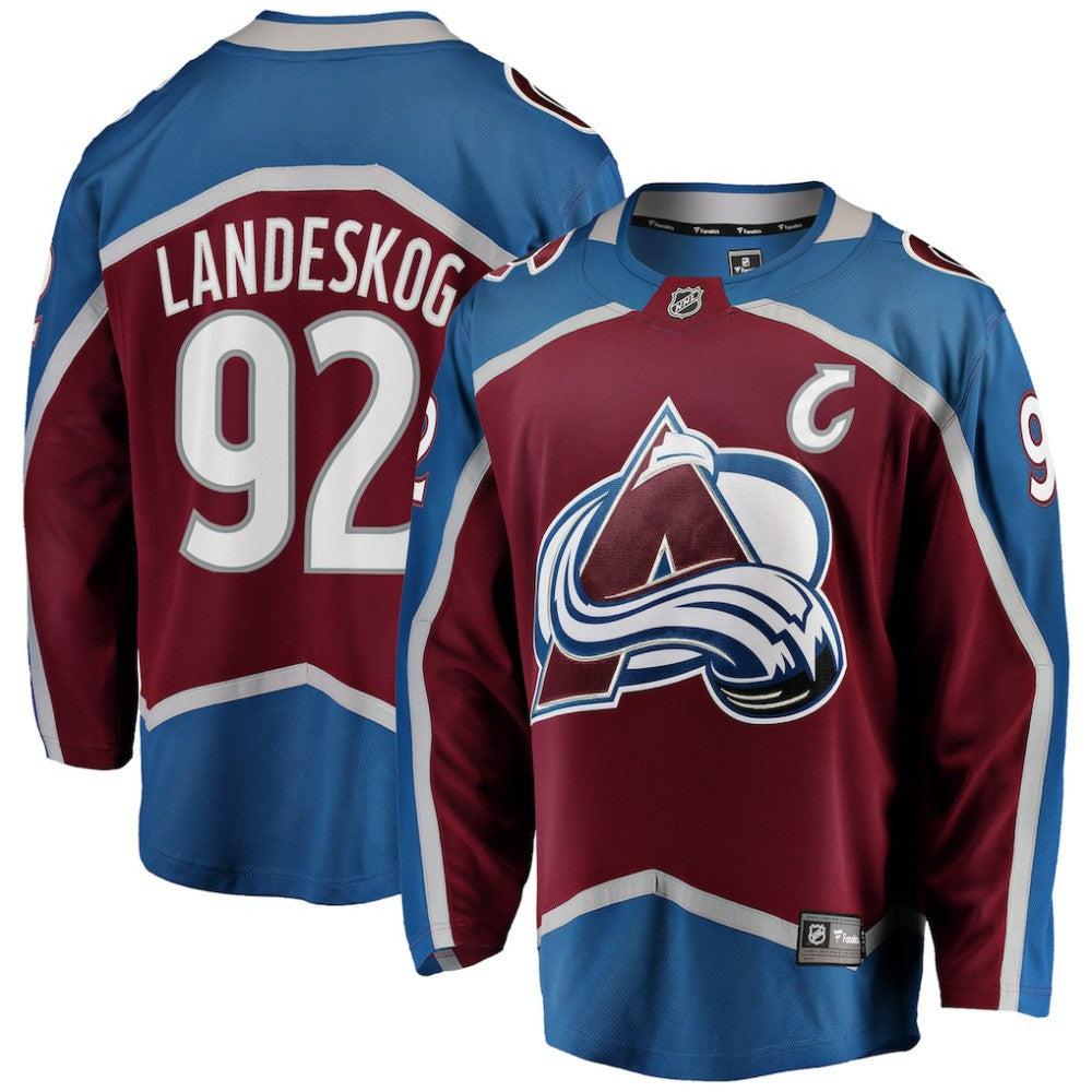 NHL Gabriel Landeskog Colorado Avalanche Fanatics Captain Patch Home Breakaway Jersey - Burgundy