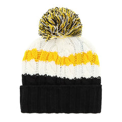 Pittsburgh Pirates '47 Women's Ashfield Cuffed Knit Hat with Pom - White/Black Hats