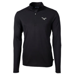 Philadelphia Eagles Cutter & Buck Gridiron Classics Big & Tall Virtue Eco Pique Recycled Quarter-Zip Pullover Top Black