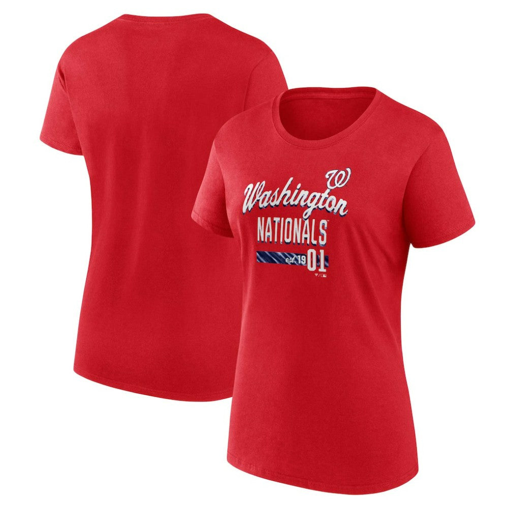 Washington Nationals Fanatics Women's Logo Fitted T-Shirt - Red T-shirts