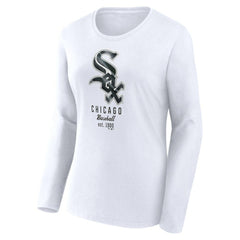 Chicago White Sox Fanatics Women's Lightweight Fitted Long Sleeve T-Shirt - White T-shirts