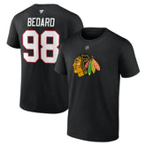 NHL Connor Bedard Chicago Blackhawks Fanatics Authentic Stack Name & Number T-Shirt - Black