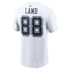 CeeDee Lamb Dallas Cowboys Player Name & Number T-Shirt White
