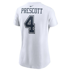 Dak Prescott Dallas Cowboys Women's Player Name & Number T-Shirt White