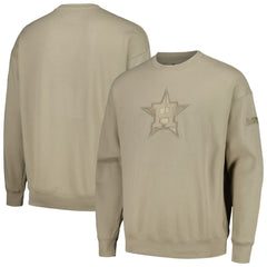 Houston Astros Pro Standard Neutral Drop Shoulder Pullover Sweatshirt - Pewter Pullover