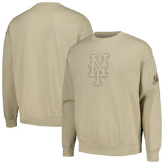 New York Mets Pro Standard Neutral Drop Shoulder Pullover Sweatshirt - Pewter Pullover