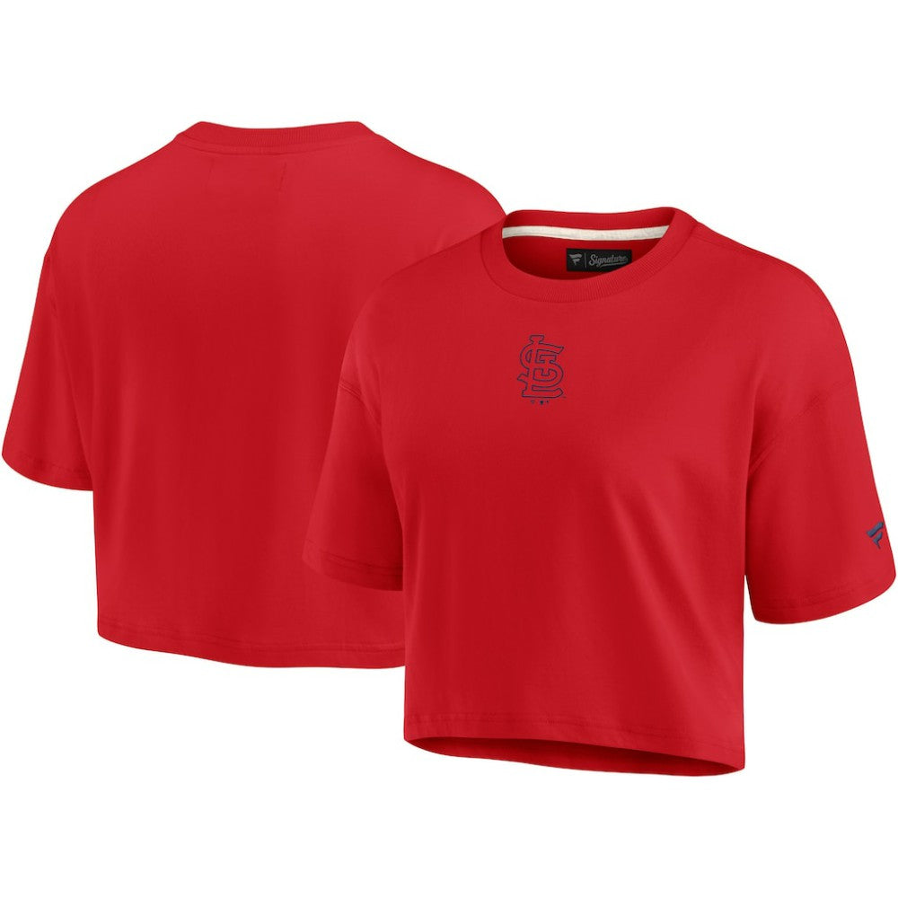 St. Louis Cardinals Fanatics Women's Elements Super Soft Boxy Cropped T-Shirt - Red T-shirts