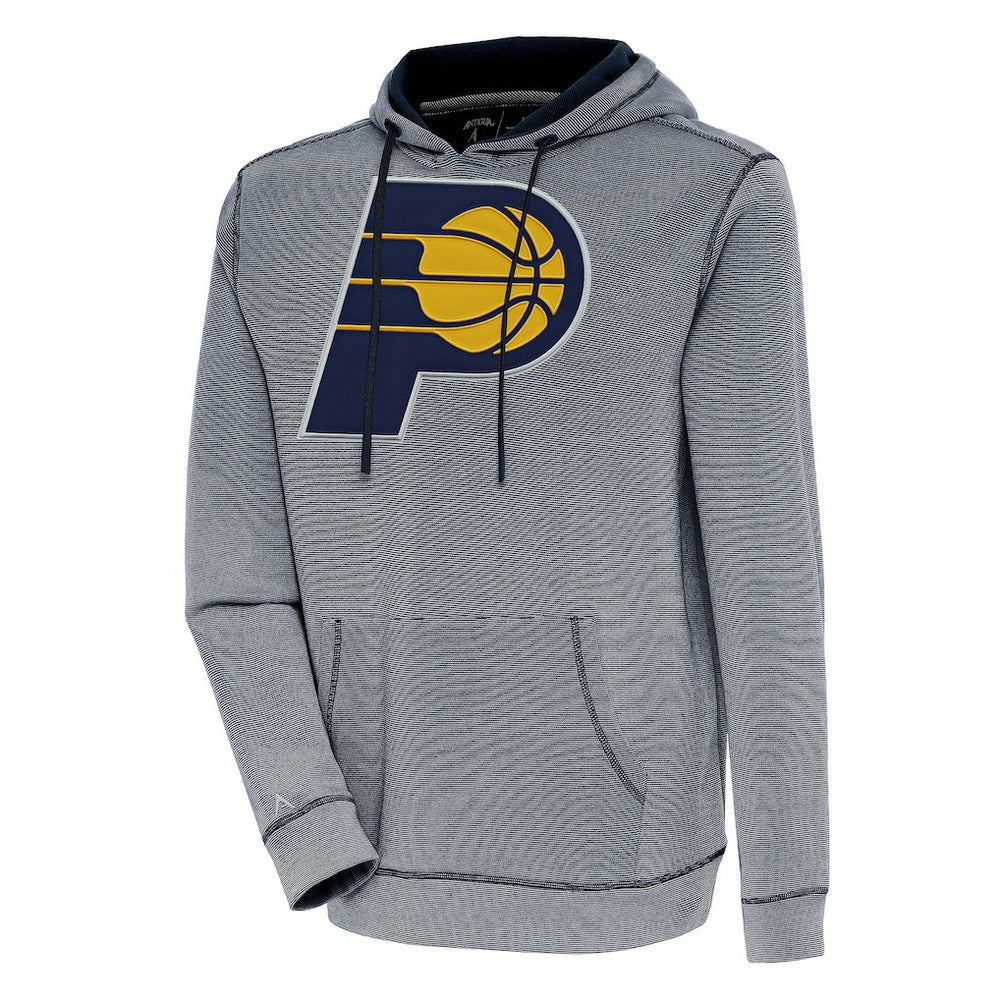 Indiana Pacers Antigua Axe Bunker Tri-Blend Pullover Hoodie Navy