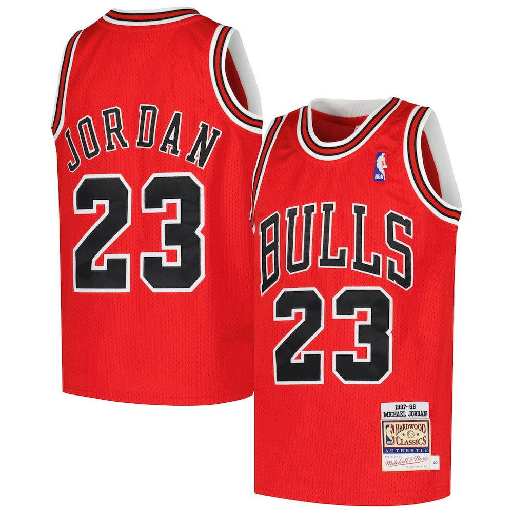 NBA Michael Jordan Chicago Bulls Youth Hardwood Classics 1997/98 Authentic Jersey sale - Red