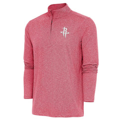 Houston Rockets Antigua Hunk Quarter-Zip Pullover Top Heather Red