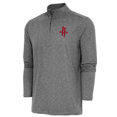 Houston Rockets Antigua Hunk Quarter-Zip Pullover Top Heather Black