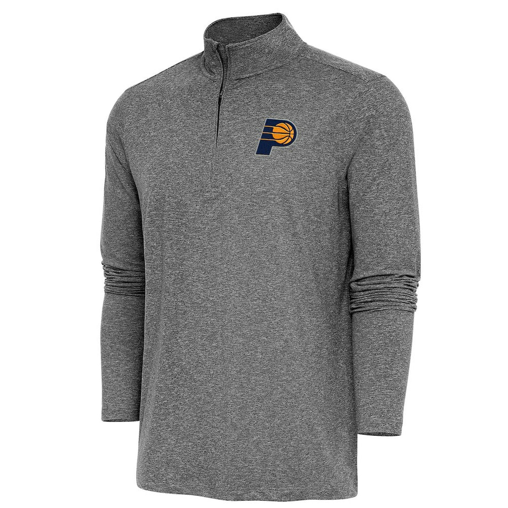 Indiana Pacers Antigua Hunk Quarter-Zip Pullover Top Heather Black