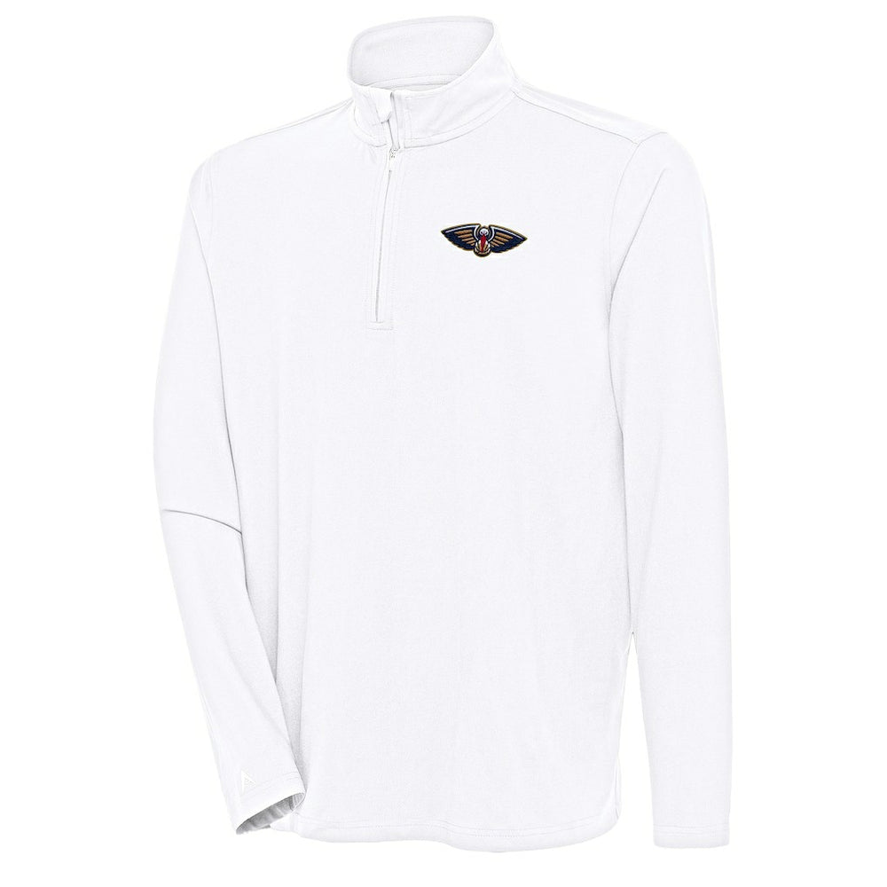 New Orleans Pelicans Antigua Hunk Quarter-Zip Pullover Top White