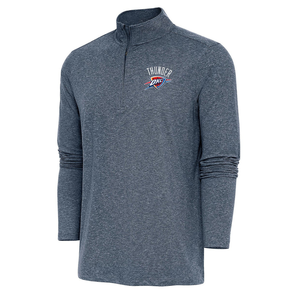 Oklahoma City Thunder Antigua Hunk Quarter-Zip Pullover Top Heather Navy