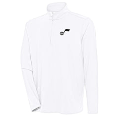 Utah Jazz Antigua Hunk Quarter-Zip Pullover Top White