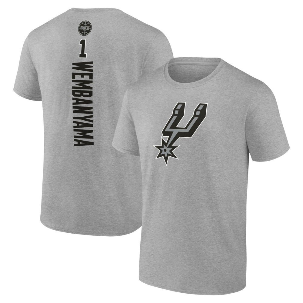 Victor Wembanyama San Antonio Spurs Playmaker Name & Number T-Shirt Heather Gray