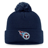 Tennessee Titans Women's Logo Cuffed Knit Hat with Pom Navy