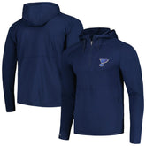 NHL St. Louis Blues Antigua Spikes Raglan Quarter-Zip Hoodie - Heather Navy