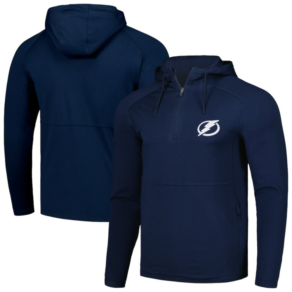 NHL Tampa Bay Lightning Antigua Spikes Raglan Quarter-Zip Hoodie - Heather Navy