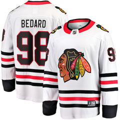 NHL Connor Bedard Chicago Blackhawks Fanatics Away Breakaway Player Jersey - White
