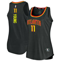 NBA Trae Young Atlanta Hawks Women's Fast Break Tank Jersey - Icon Edition - Black