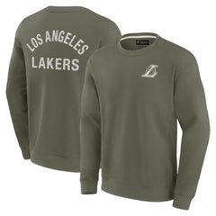 Los Angeles Lakers Unisex Elements Super Soft Fleece Pullover Sweatshirt Olive