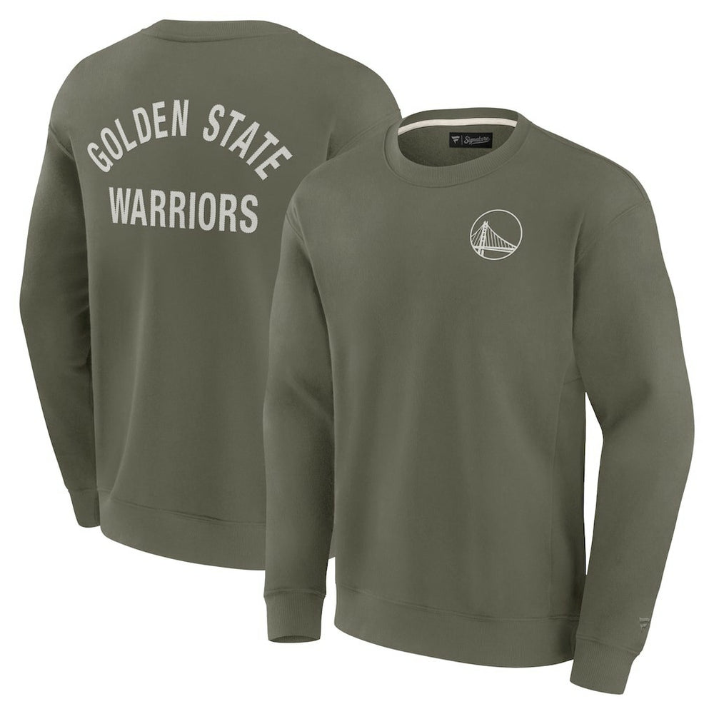 Golden State Warriors Unisex Elements Super Soft Fleece Pullover Sweatshirt Olive