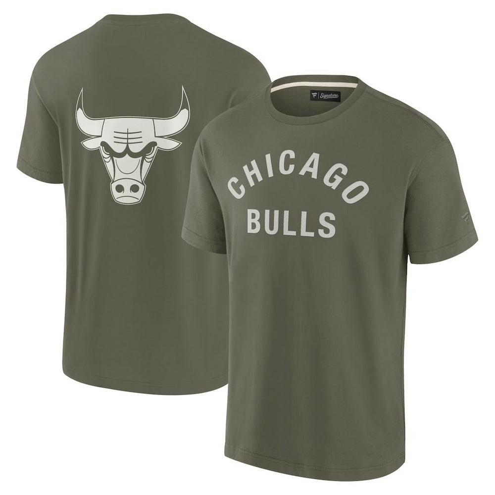 Chicago Bulls Unisex Elements Super Soft Short Sleeve T-Shirt Olive