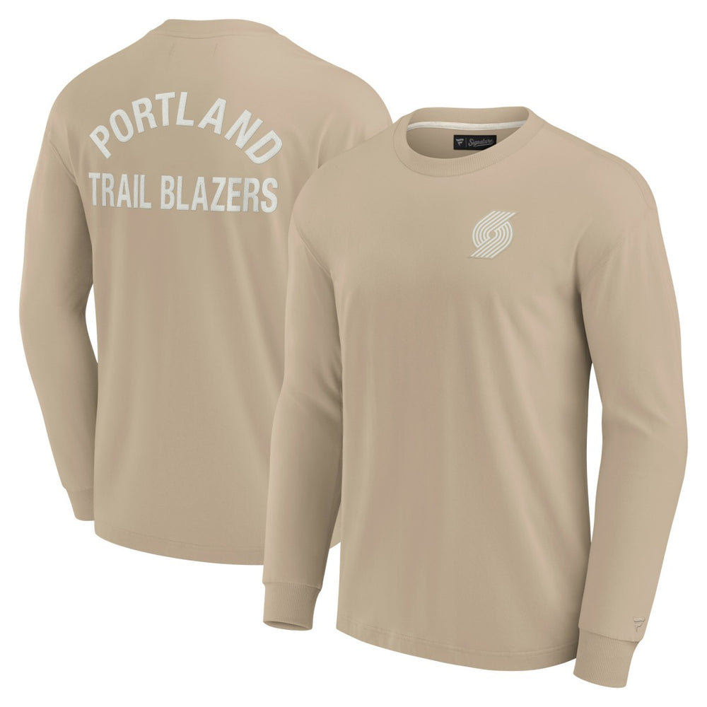 Portland Trail Blazers Unisex Elements Super Soft Long Sleeve T-Shirt Khaki