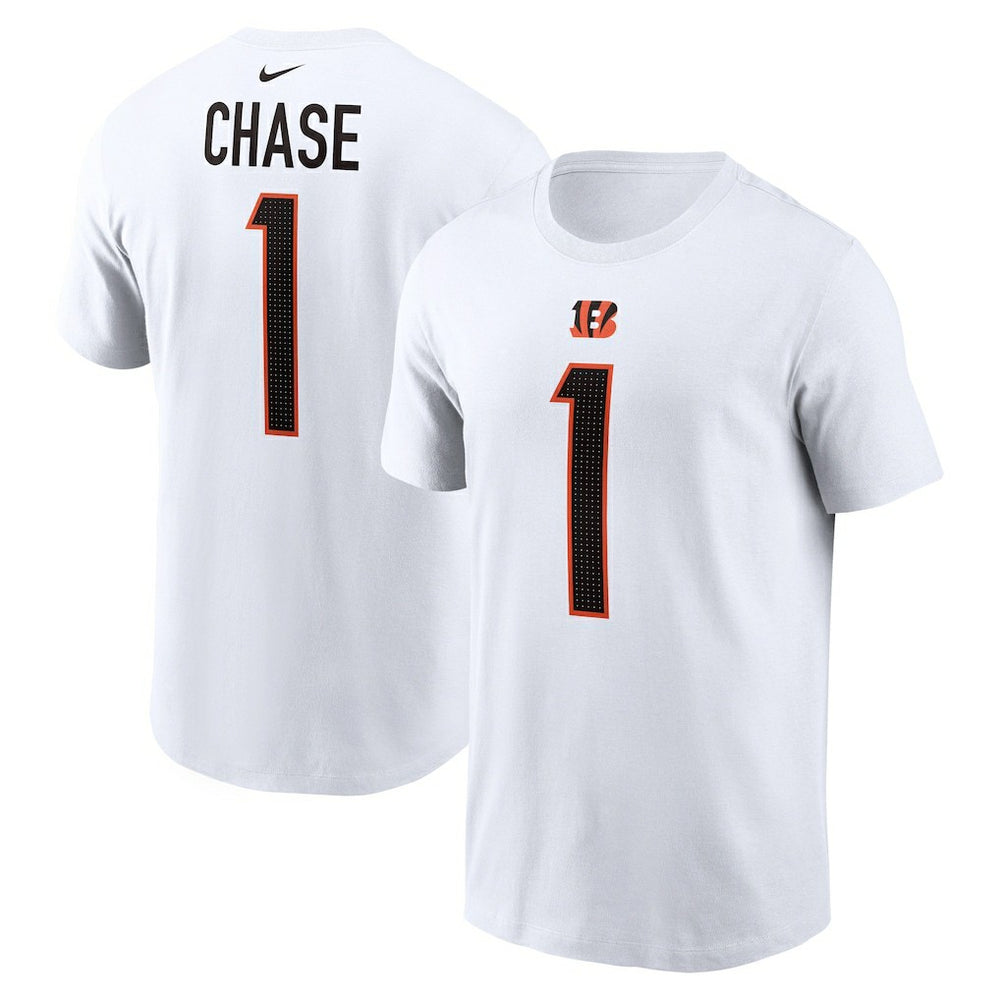 Ja'Marr Chase Cincinnati Bengals Player Name & Number T-Shirt White