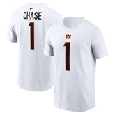 Ja'Marr Chase Cincinnati Bengals Player Name & Number T-Shirt White