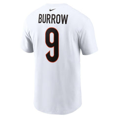 Joe Burrow Cincinnati Bengals Player Name & Number T-Shirt White